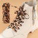 White shoes laces lazy versatile sports casual flat shoes boys and girls children's canvas shoes rope print leopard laces_viptrois.com