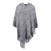 Hooded striped tassel cape shawl Feminine scarf over_viptrois.com