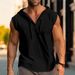 2025 New Men's Sleeveless Fitness Sports Drawstring Solid Color Hooded Vest Top_viptrois.com