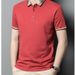Summer Polo Shirt With Lapel, Solid Color, Casual Men's Short Sleeved T-shirt, Business Korean Version, Slim Fitting_viptrois.com