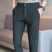 Men's Casual Dress Pants Summer Ice Silk High Elasticity plus Size Long Pants Cool Comfortable_viptrois.com