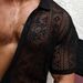 Men's Clothing Street Popular Men's Lace Shirt Short Sleeve Transparent Button Summer Leisure Holiday Hollow Perspective_viptrois.com
