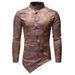 New Personalized Irregular Hem Design For Men's Casual Long Sleeved Dark Patterned Shirt In European Size ZT-CS16_viptrois.com