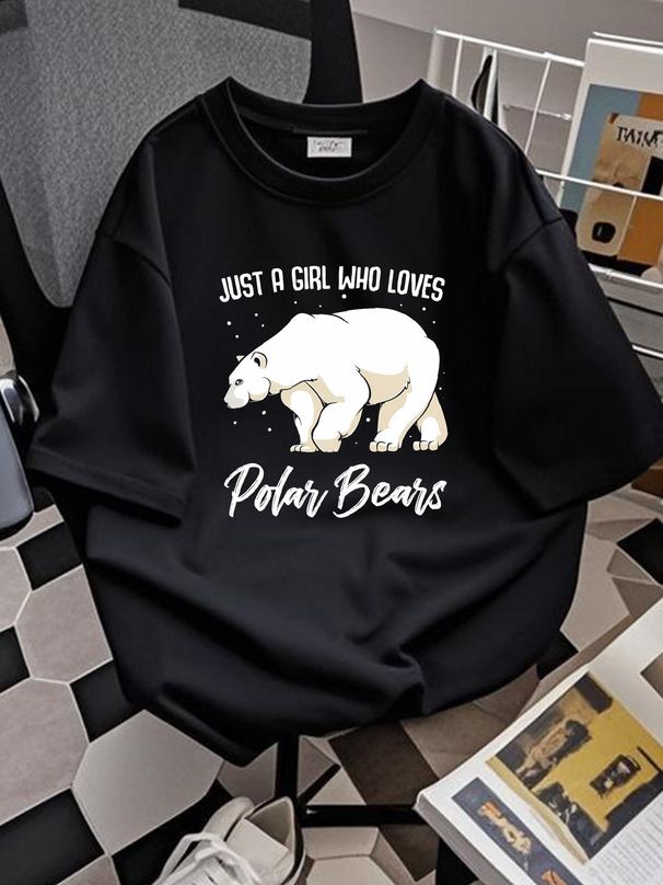 Girl Who Loves Polar Bears Best Wild Exotic Nature-Inspired Tee Apparel For Animal Enthusiasts Shirt T-shirt Sweatshirt Tank Top Streetwear_viptrois.com