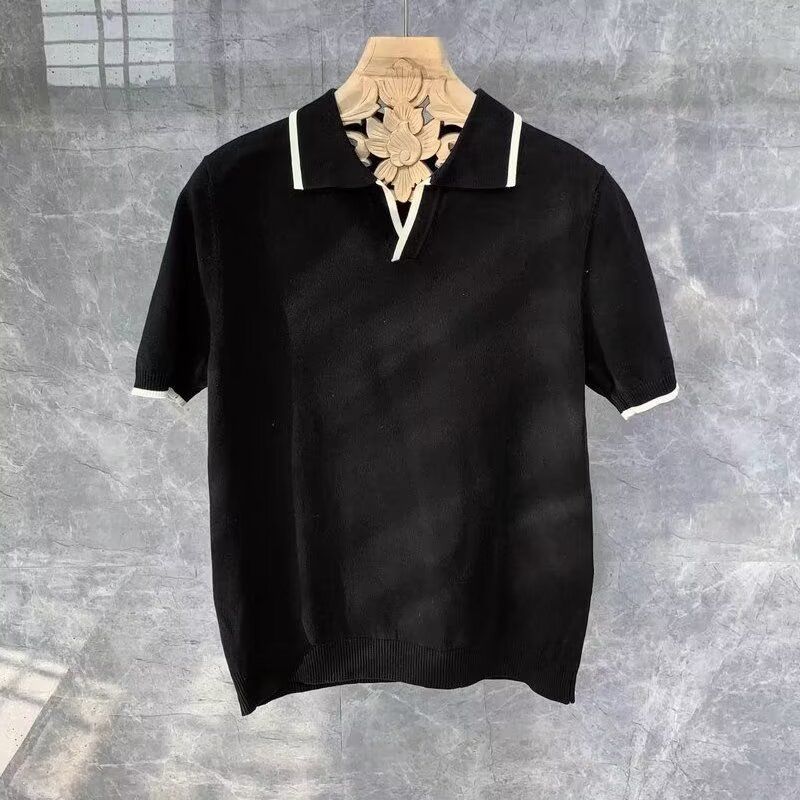 Men's Clothing Polo Shirts High End Summer New Style Trendy Versatile Ice Silk Thin Casual Fashion Youth Tops_viptrois.com