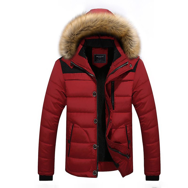 "Men's Winter Fleece-Lined Hooded Jacket – Thickened Cotton-Filled Coat For Casual & Light Business Wear"_viptrois.com