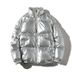 Men’s Winter Puffer Jacket – Thickened Polyester Shell With Fleece Lining, Hooded & Zip-Up Short Coat In Metallic Colors_viptrois.com