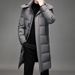 Men's Long Hooded Down Jacket – Korean-Trim Fit With Windproof Tech (M-5XL, Black/Gray)_viptrois.com