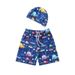 Children's Swimming Trunks Baby Cartoon Beach Pants Boy Boxer Shorts Swimming Cap Swimming Suit Boy Swimsuit Cross Border Wholesale_viptrois.com
