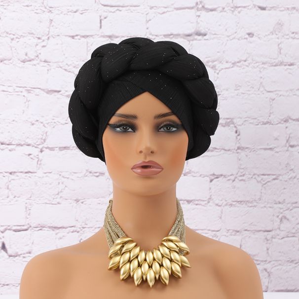 Muslim hat Pit striped sequin crossed brim sponge braid hat_viptrois.com