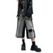American Style Ripped Denim Shorts Men's Summer Thin Cropped Vibe Trendy Brand Loose High Street Versatile Pants_viptrois.com