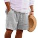 New Men's Cotton Solid Color Beach Short Summer Lightweight Pants Outdoor Large Breathable Shorts Homme_viptrois.com