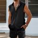 Men's Clothing Fashion Casual Lapel Cardigan Vest Shorts Thin Suit_viptrois.com