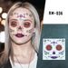 Halloween Face Tattoo Flowers Day of the Dead tattoo stickers Party makeup face stickers_viptrois.com