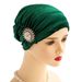 New noble retro Korean flannel diamond pearl sunflower headscarf hat church women's hat winter_viptrois.com