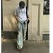 Men's Clothing High Street Retro Washed Distressed Dirty Ripped Jeans Men And Women Trendy Loose Straight Casual Trousers_viptrois.com