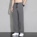 Men's Clothing Men's Ice Silk Casual Pants, New Summer Style, Straight Leg Sweatpants, Trendy Loose Sports Pants_viptrois.com