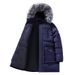 Men's Mid-Length Winter Coat – Detachable Fur Collar & Hood, Heavyweight Cotton Blend For Extreme Cold (Black/Green/Blue, Sizes M-8XL)_viptrois.com