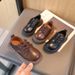 Child's shoes Girls simple English small children's leather shoes lace-up boys single shoes_viptrois.com