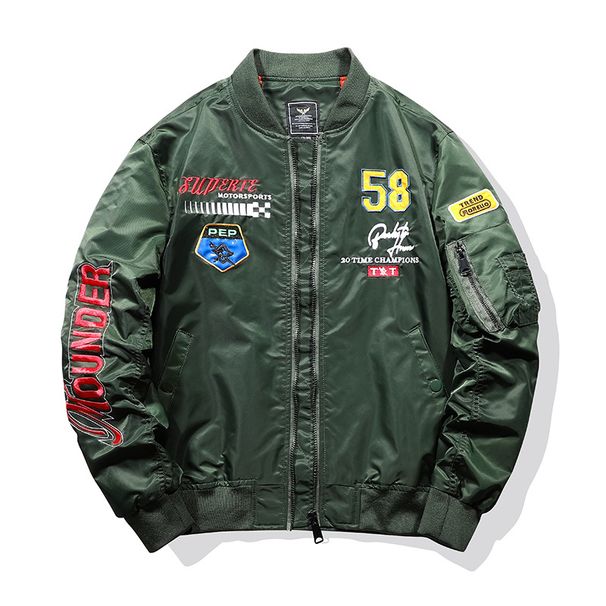Men's Clothing Men's Autumn Air Force Ma1 Pilot Jacket Men's Embroidered Baseball Jacket Spring And Autumn Large Size Coat Cross Border Jacket Men_viptrois.com