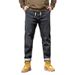Large Size Men's Spring And Autumn Trendy Brand Elastic Waist Sports Jeans Men's Fat Dominated Men's Jeans_viptrois.com