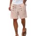 Men's Clothing Men's Summer Cotton And Linen Casual Shorts Beach Loose Straight Button Shorts_viptrois.com