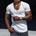 2025 Summer New V-neck T-shirt Casual Fashion Men's Wear_viptrois.com