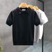 Men's Summer Breathable Hollow out Collar Short Sleeve Polo Shirt Solid Color High End Knitwear for Commuting And Casual Wear_viptrois.com