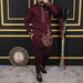 Men's Clothing Autumn New Men's Two Piece Suits Fashionable Embroidered Ethnic Style Suits_viptrois.com