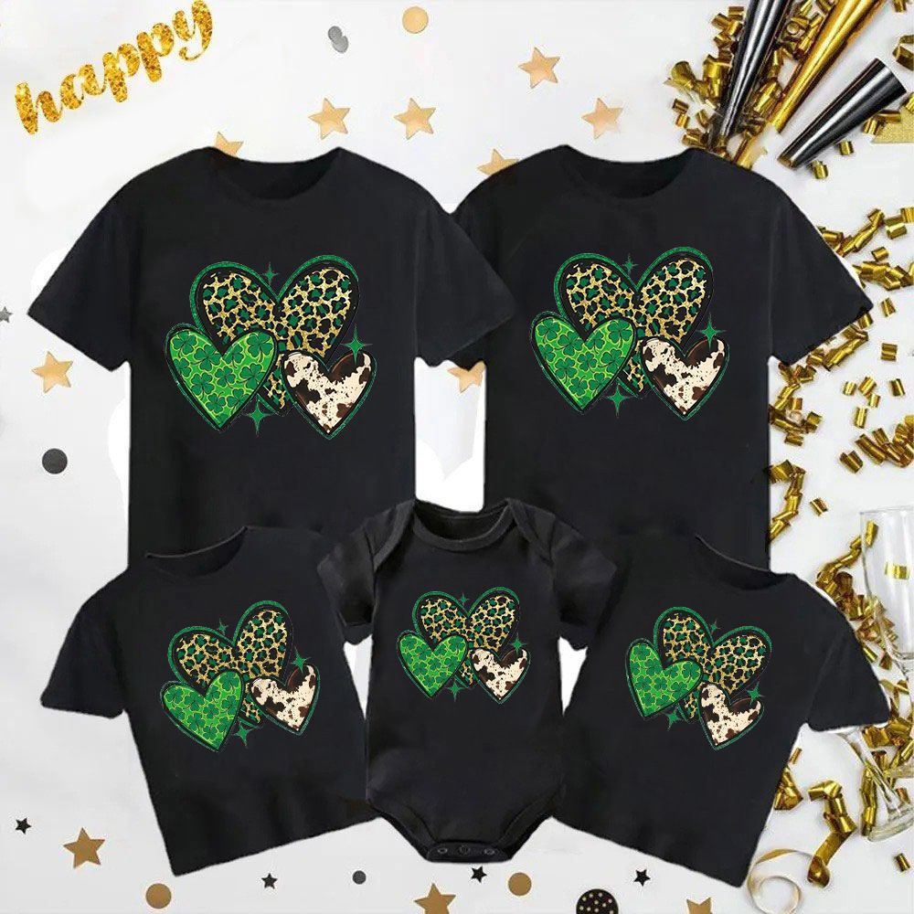 Pure Cotton Parent Child Wear Short Sleeved Solid Color Blank Family Wear_viptrois.com