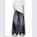 Unisex High Street Vibe Ripped Jeans Retro Washed Loose Straight Leg Wide Leg Pants_viptrois.com
