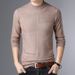 Men's Wool Sweater Winter Warm Slim Fit Semi-Turtleneck Knitwear Casual Pullover (Red, Gray, Black, Camel, Brown, Navy)_viptrois.com