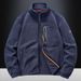 Men's Polar Fleece Jacket – Stand Collar Winter Warmth | Multi-Pocket Design | Dark Gray/Black/Royal Blue/Khaki | M-XXXXL_viptrois.com