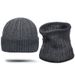 plus velvet knitted hat neck set men's winter wool blended cold proof ear protection wool hat_viptrois.com