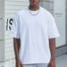 Men's Clothing Premium Heavyweight 100% Cotton Oversized Men's T-Shirt - Relaxed Fit Drop Shoulder Streetwear Tee In White & Black (240g/300g)_viptrois.com