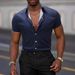 Men's Summer Refreshing Breathable Four Sided Stretch Thin Printed Short Sleeved Men's Shirt_viptrois.com