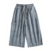 Men's Clothing Denim Shorts Summer Loose Straight Tube Wide Leg Cropped Pants Workwear Casual Versatile Pants_viptrois.com