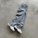 Unisex Streetwear Embroidered Jogger Pants - Oversized Hip-Hop Sweatpants With Zipper Detail (Light Gray/Black/Pink, S-3XL)_viptrois.com