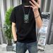 2025 New Spring/Summer Collection Trendy Brand Letter Printed Short Men's Fashion Youth Half Sleeve S Round Neck_viptrois.com