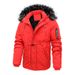 Winter Striped Hooded New Men's Jacket Solid Color Fleece Lined Thick Slim Fit Cotton Coat For Men_viptrois.com