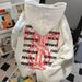Streetwear Hoodie With Bold Letter Print – Unisex Oversized Fit, High Cotton Blend, S-2XL (White-Grey Colorway)_viptrois.com