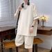 New Short Sleeved Sports Casual Suit For Men, Loose Large Size, Advanced Handsome Matching Two Piece Suit, Trendy Brand T Shirt For Men_viptrois.com