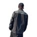 "Men's Rugged Denim Work Jacket – Heavyweight Polyester With Reinforced Stitching (Dark Gray/Bluish, M-5XL)"_viptrois.com