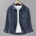 Cotton Casual Shirt Men's Long Sleeved Loose Versatile Top Workwear Double Pocket Shirt Jacket_viptrois.com