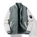 Men's Jacket Spring And Autumn Simple Fashion Casual Stand Collar Youth Patchwork Top Coat Trendy_viptrois.com