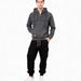 Men's Retro Zip-Up Hoodie & Jogger Set - Fleece-Lined Polyester With Multi-Pocket Design For Streetwear & Gym( M-XXXXL)_viptrois.com