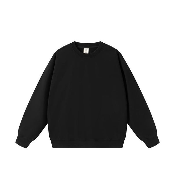 American Fashion Brand 450G Large Looped Solid Color Round Neck Men's Oversized Pullover Hoodie Top_viptrois.com