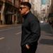 Men's Casual Stand Collar Half-Zip Fleece Hoodie - Loose Fit, Warm & Comfortable, European Size_viptrois.com