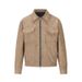 Men's Suede Jacket - Zippered Pocket Lapel Coat | Casual Spring/Fall Outerwear_viptrois.com
