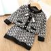 Children's clothing shipping for girls sweater set autumn and winter new fashionable bow Xiaoxiang knitted two-piece set_viptrois.com